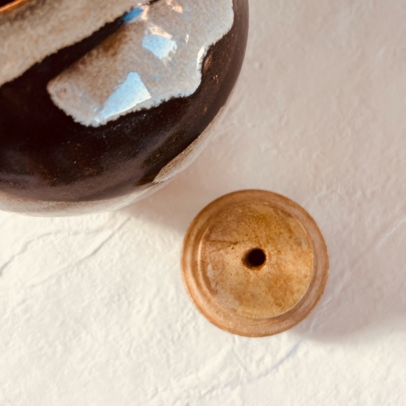 VINTAGE HANDMADE SIGNED STUDIO POTTERY TEAPOT‎ GORGEOUS BROWN/GREY GLAZE EUC - Picture 10 of 11